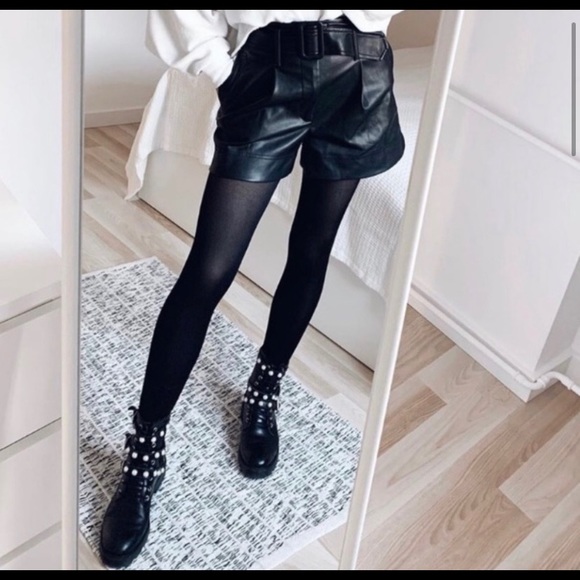 zara pearl combat boots